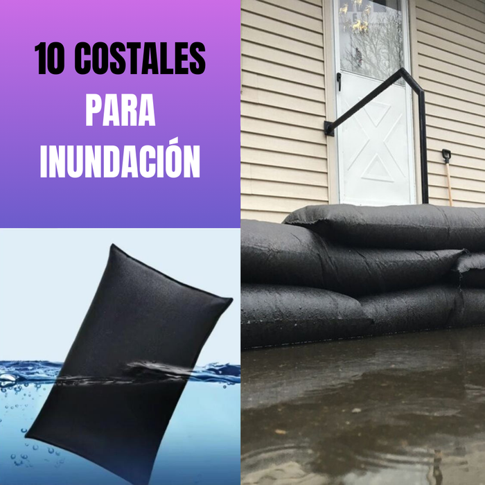 10 COSTAL AUTO INFLABLE ABSORBENTE DE AGUA PARA INUNDACIÓN - EMERGENCIA