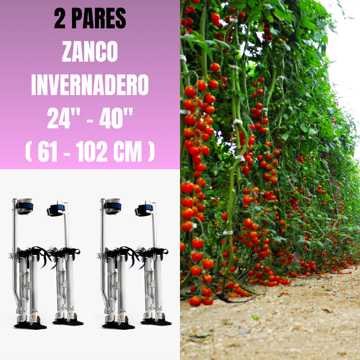 2 PARES ZANCOS INVERNADERO 24 - 40 PULGADAS / 61 - 102 CM ALUMINIO
