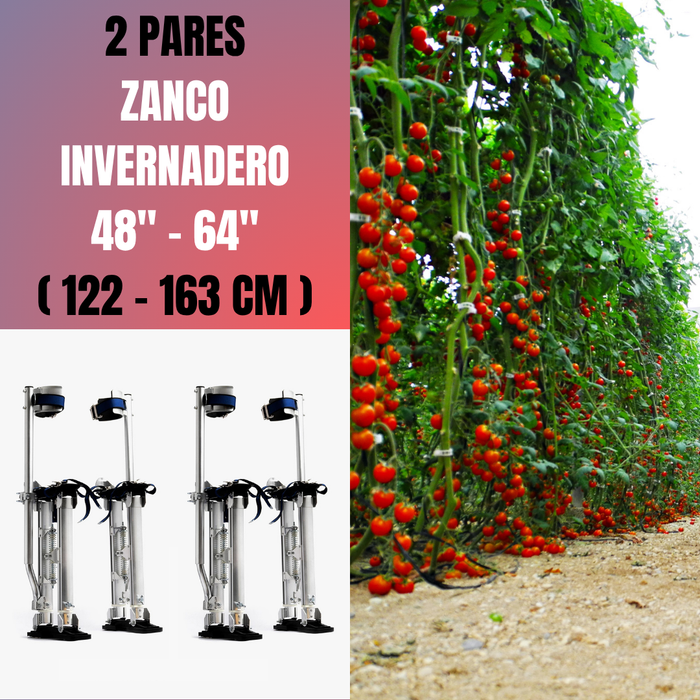 2 PARES ZANCOS INVERNADERO 48 - 64 PULGADAS / 122 - 163 CM ALUMINIO