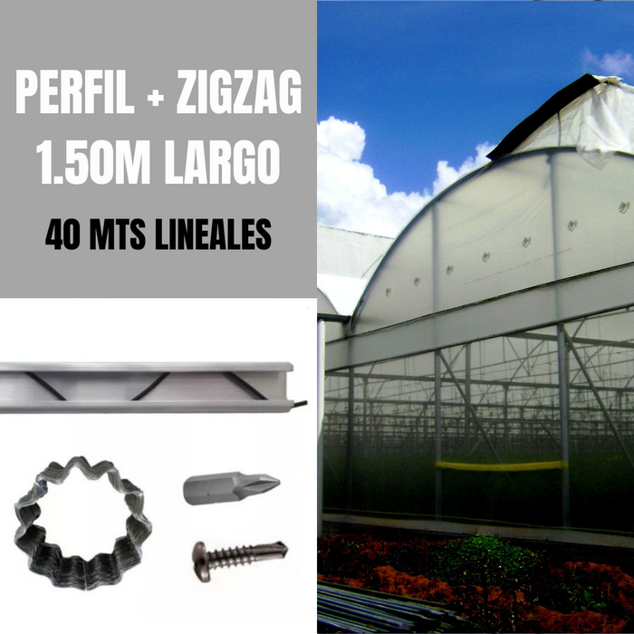 40M LINEALES PERFIL ZIGZAG 1.50M + TORNILLERÍA