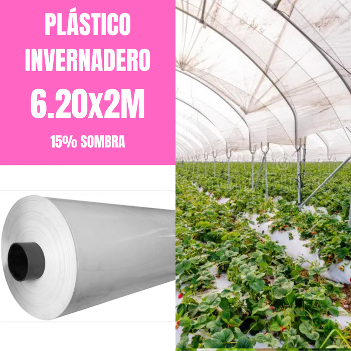 PLÁSTICO INVERNADERO DIFUSO 6.20m x 2m - 15% SOMBRA