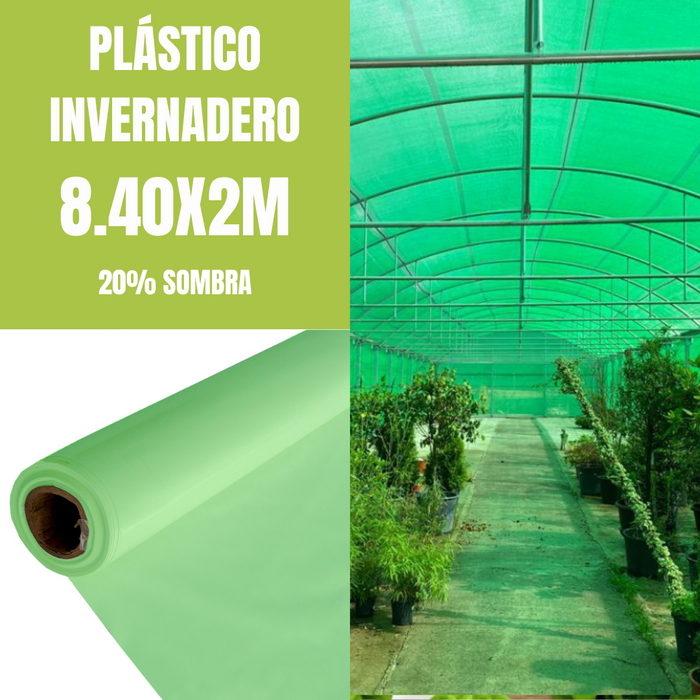 PLÁSTICO INVERNADERO 8.40m x 2m - VERDE