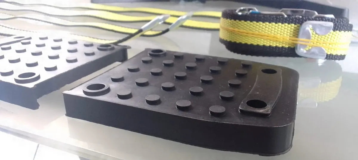 KIT DE REPUESTO PARA ZANCOS 3 PARES DE CORREAS + SUELAS DE GOMA