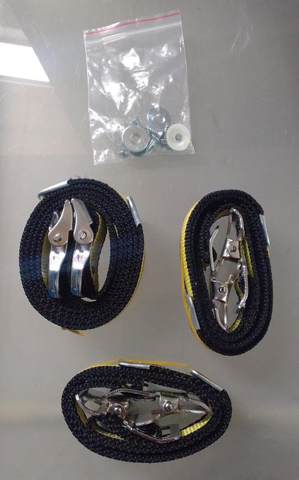 KIT DE REPUESTO PARA ZANCOS 3 PARES DE CORREAS + SUELAS DE GOMA