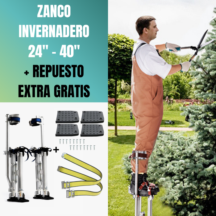 ZANCOS INVERNADERO 24 - 40 PULGADAS / 61 - 102 CM ALUMINIO + REFACCIONES EXTRA GRATIS