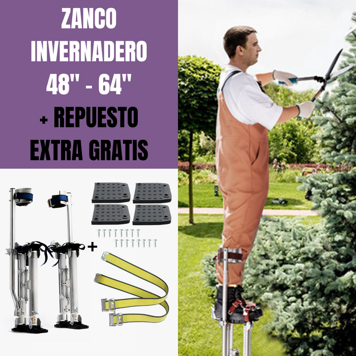 ZANCOS INVERNADERO 48 - 64 PULGADAS / 122 - 163 CM ALUMINIO + REFACCIONES EXTRA GRATIS