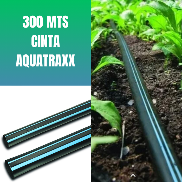 300M CINTA PARA RIEGO AQUATRAXX 8MIL + CONEXIONES