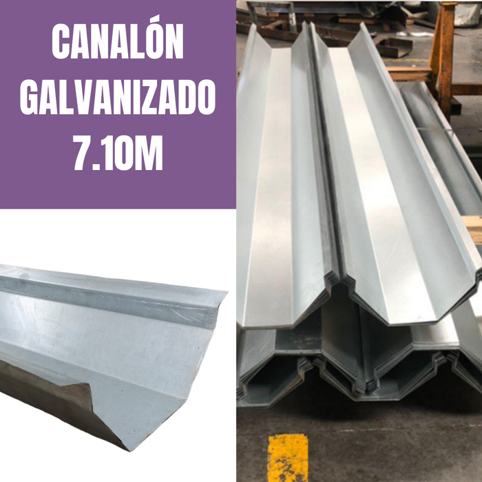 CANALÓN GALVANIZADO CAL18 - 7.10M LARGO