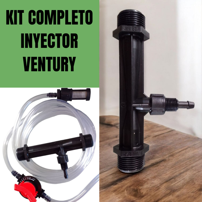 INYECTOR VENTURY + KIT COMPLETO FERTIRRIGACIÓN