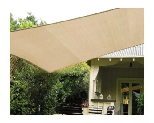 MALLA RASCHEL BEIGE 4 X 5 M / 90% SOMBRA + OJILLOS SUJETADORES